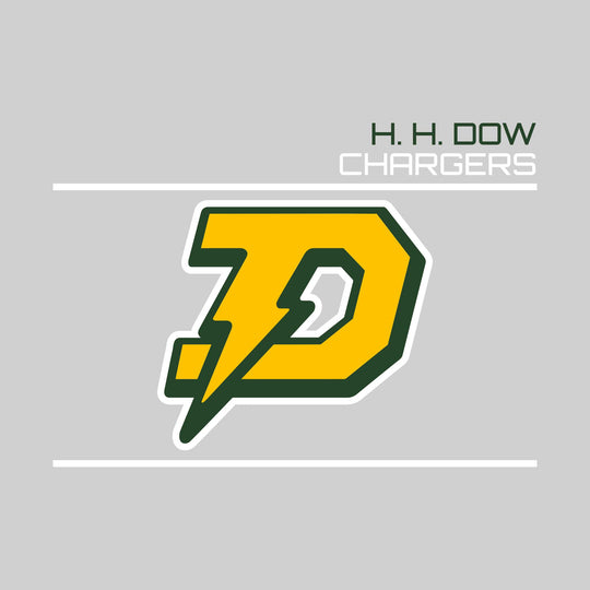 Midland Dow Chargers - Spirit Wear - Bracketed Mascot with Upper Right School Name
