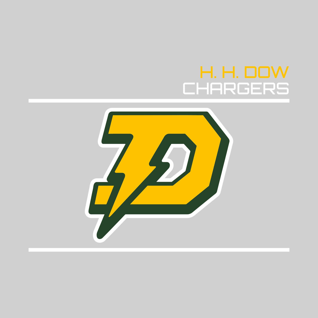 Midland Dow Chargers - Spirit Wear - Bracketed Mascot with Upper Right School Name