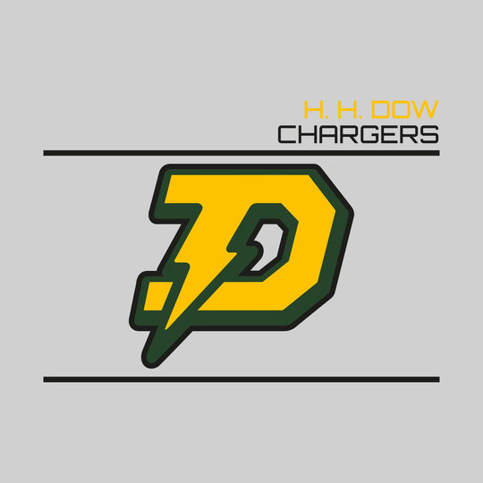 Midland Dow Chargers - Spirit Wear - Bracketed Mascot with Upper Right School Name