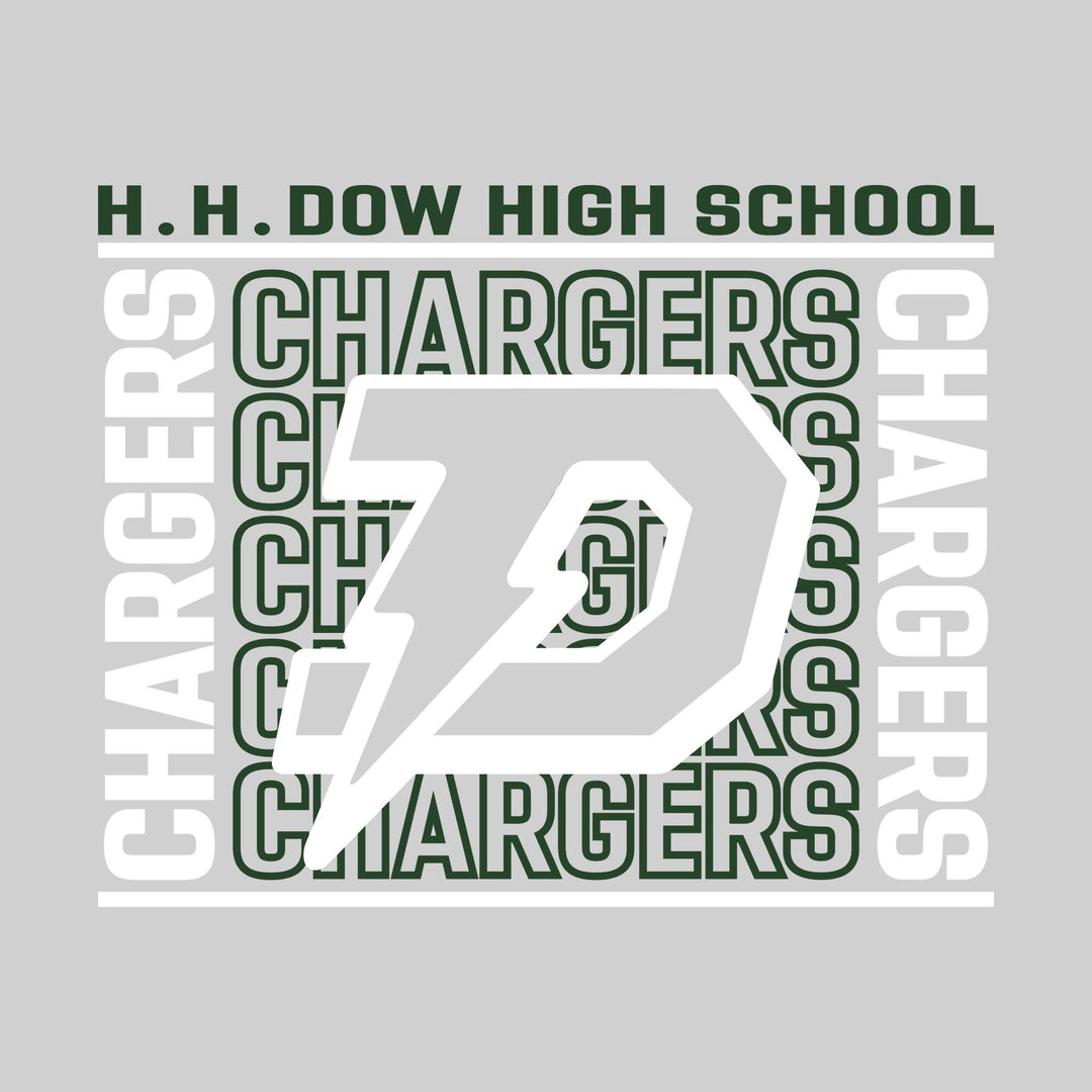 Midland Dow Chargers - Spirit Wear - Bracketed Repeating Outlined Chargers with Mascot