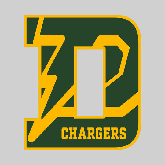 Midland Dow Chargers - Spirit Wear - D with Inset Mascot and Mascot Name