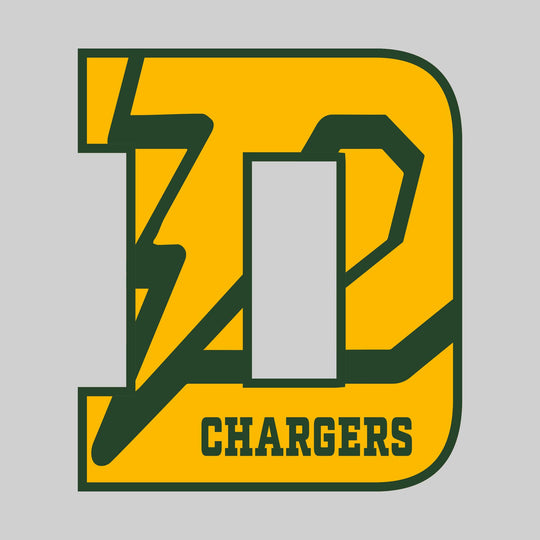 Midland Dow Chargers - Spirit Wear - D with Inset Mascot and Mascot Name