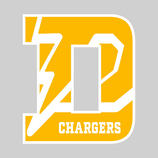 Midland Dow Chargers - Spirit Wear - D with Inset Mascot and Mascot Name