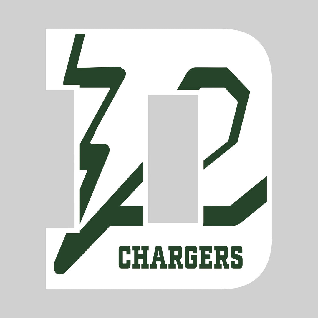 Midland Dow Chargers - Spirit Wear - D with Inset Mascot and Mascot Name