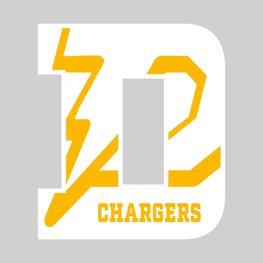 Midland Dow Chargers - Spirit Wear - D with Inset Mascot and Mascot Name