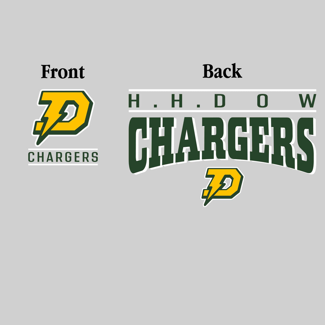 Midland Dow Chargers - Spirit Wear - Mascot Over Bracketed Name