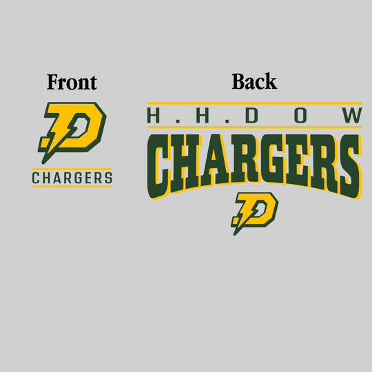 Midland Dow Chargers - Spirit Wear - Mascot Over Bracketed Name