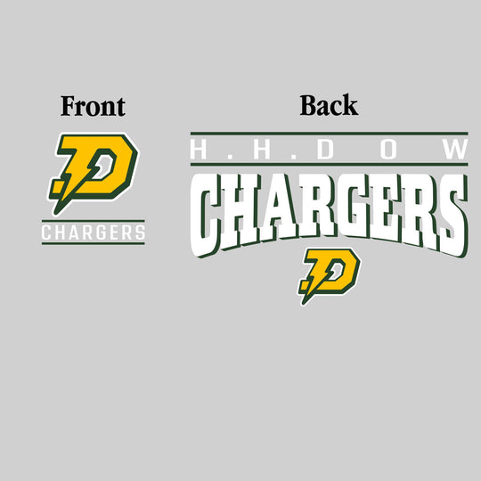 Midland Dow Chargers - Spirit Wear - Mascot Over Bracketed Name