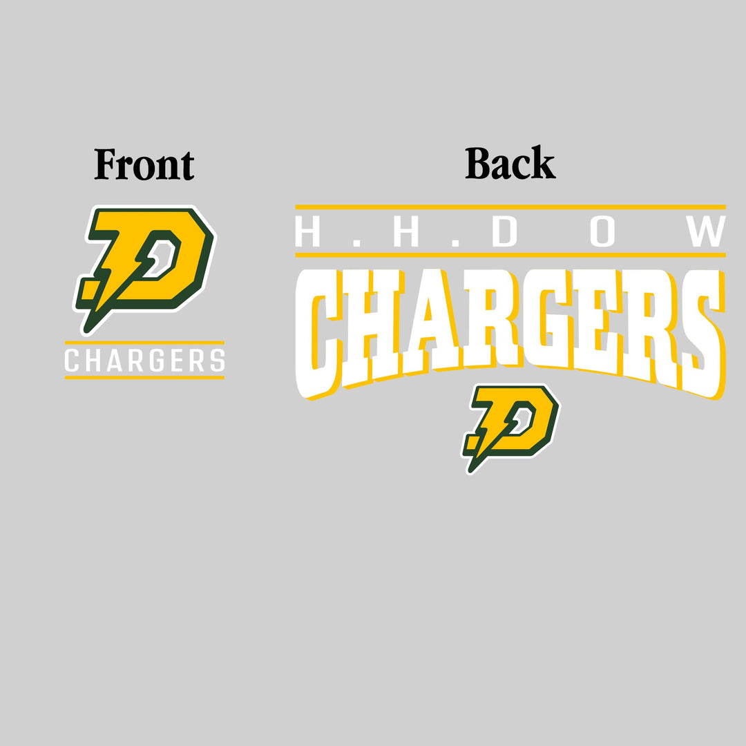 Midland Dow Chargers - Spirit Wear - Mascot Over Bracketed Name