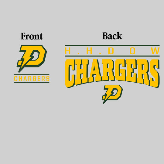 Midland Dow Chargers - Spirit Wear - Mascot Over Bracketed Name