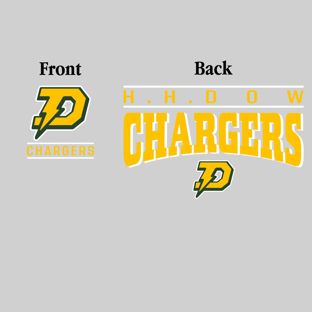 Midland Dow Chargers - Spirit Wear - Mascot Over Bracketed Name