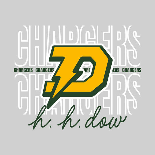 Midland Dow Chargers - Spirit Wear - Outlined Chargers with Cursive School Name