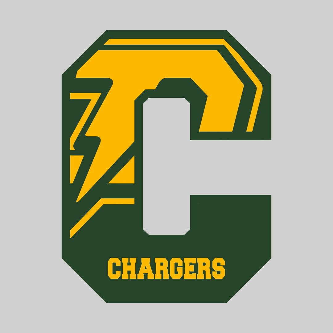 Midland Dow Chargers - Spirit Wear - Oversized Letter with Mascot Inset