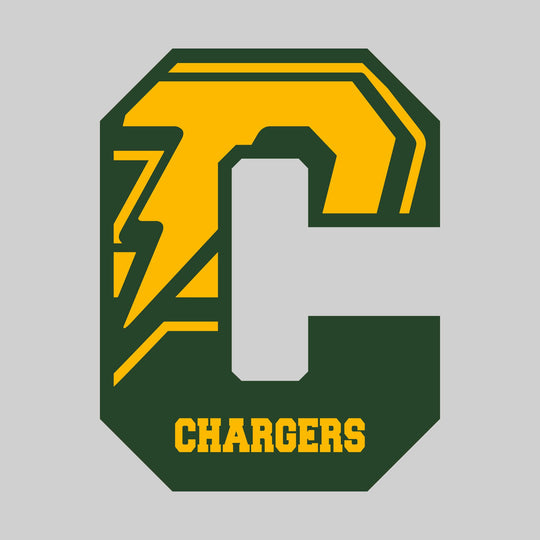 Midland Dow Chargers - Spirit Wear - Oversized Letter with Mascot Inset