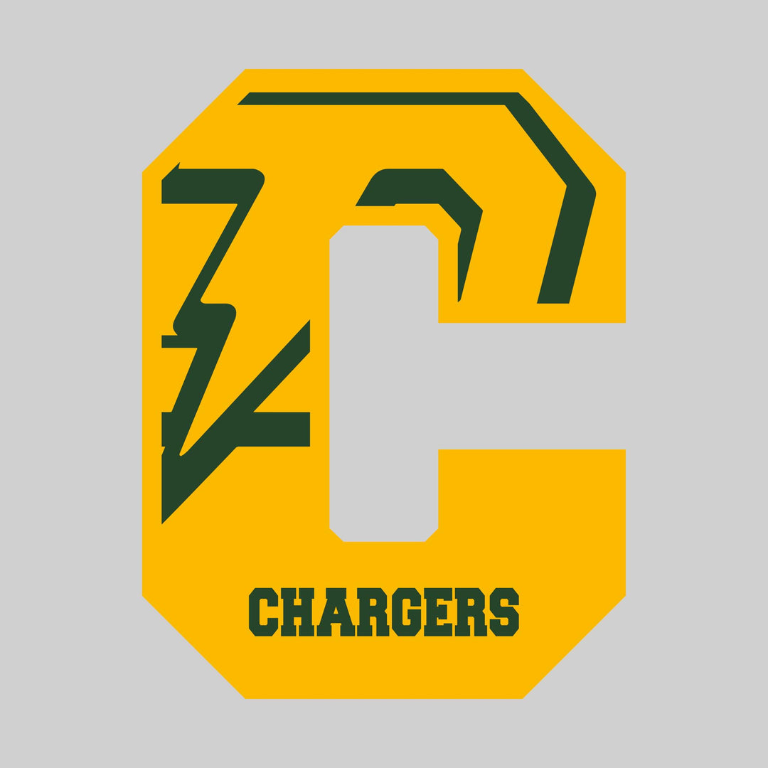Midland Dow Chargers - Spirit Wear - Oversized Letter with Mascot Inset