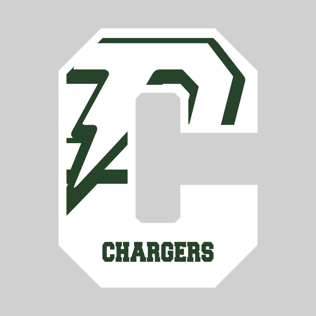 Midland Dow Chargers - Spirit Wear - Oversized Letter with Mascot Inset