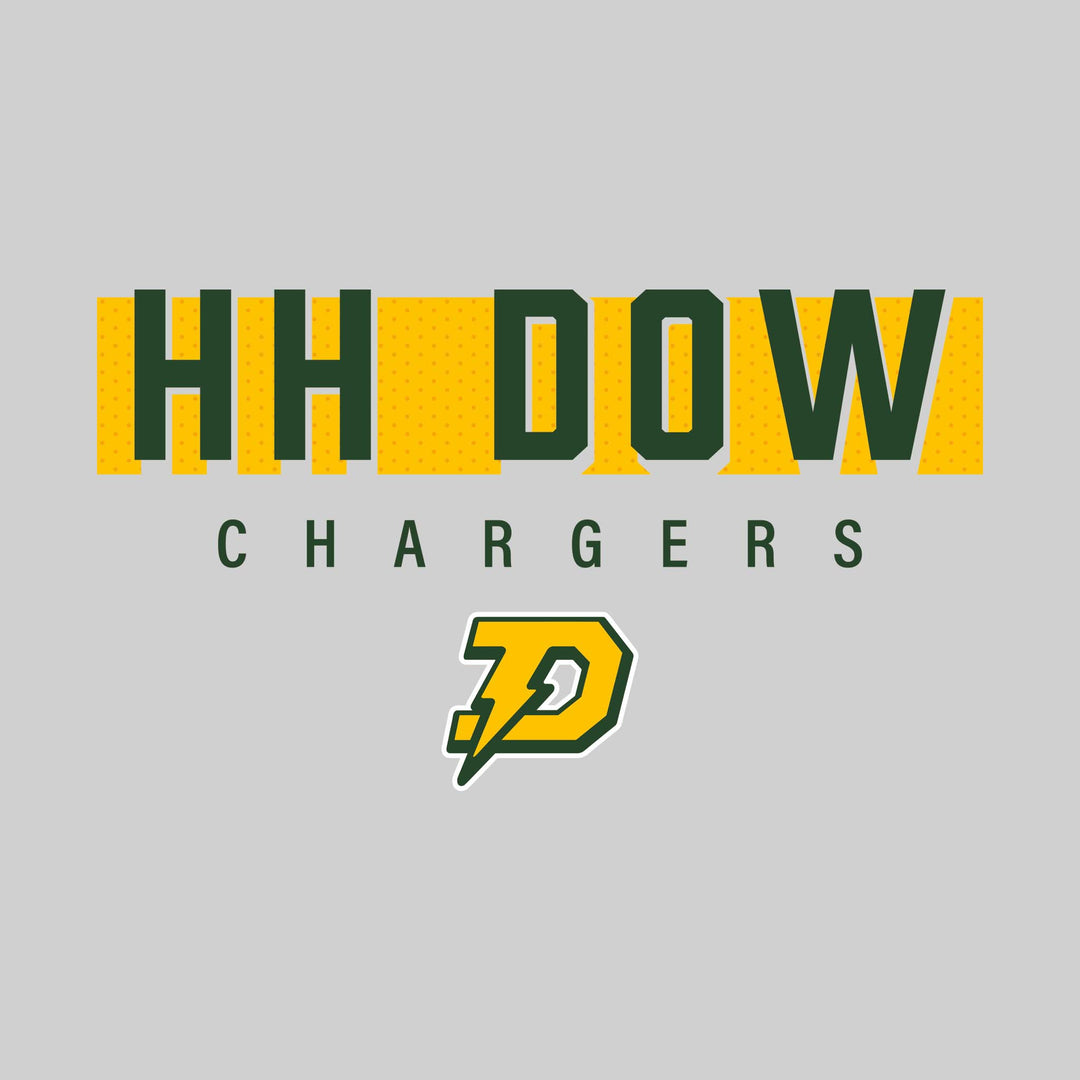 Midland Dow Chargers - Spirit Wear - School Name with Cutout Shadow and Mascot