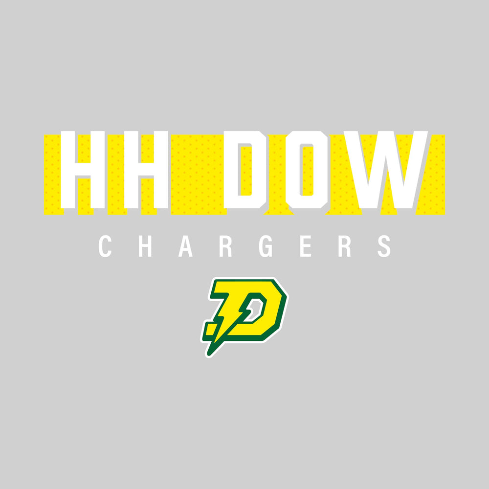 Midland Dow Chargers - Spirit Wear - School Name with Cutout Shadow and Mascot