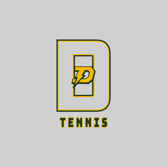Midland Dow Chargers - Tennis - Outlined Letters Over Tennis