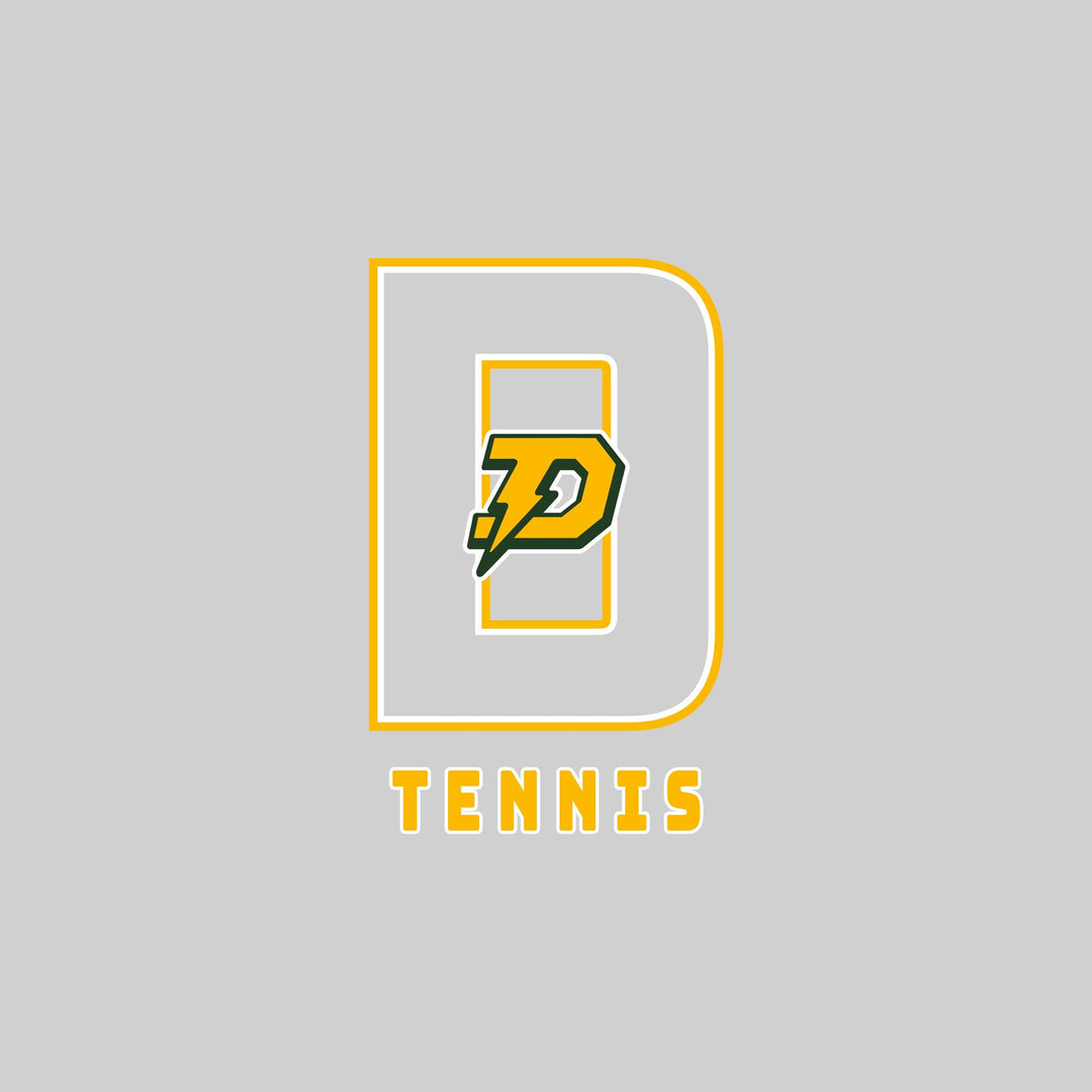 Midland Dow Chargers - Tennis - Outlined Letters Over Tennis
