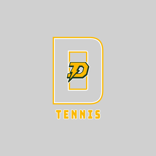 Midland Dow Chargers - Tennis - Outlined Letters Over Tennis