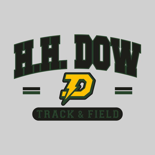 Midland Dow Chargers - Track &amp; Field - Arched School Name Over Mascot with School Color Bars