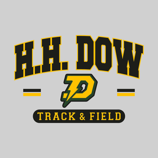 Midland Dow Chargers - Track &amp; Field - Arched School Name Over Mascot with School Color Bars