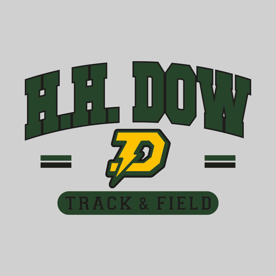 Midland Dow Chargers - Track &amp; Field - Arched School Name Over Mascot with School Color Bars