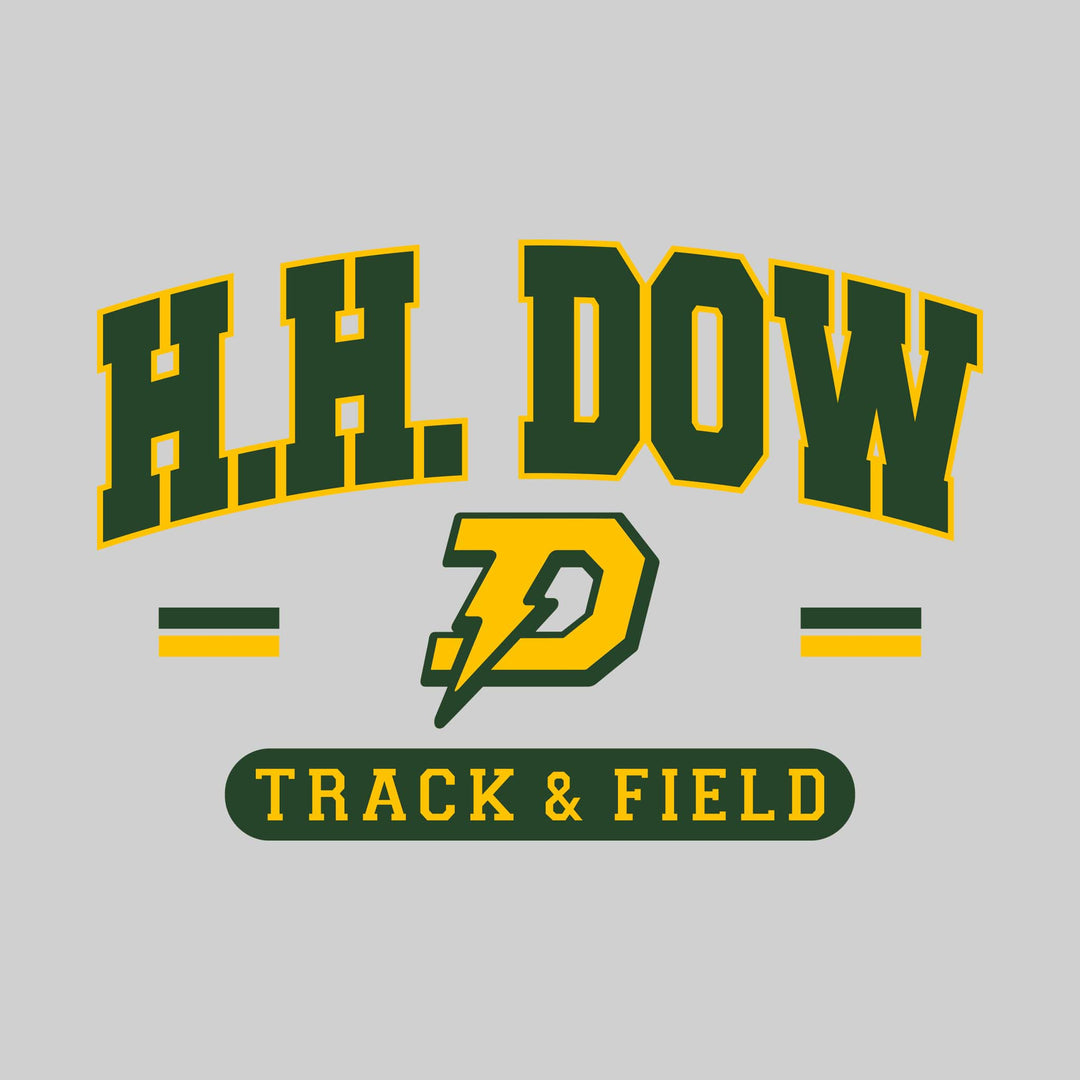 Midland Dow Chargers - Track &amp; Field - Arched School Name Over Mascot with School Color Bars