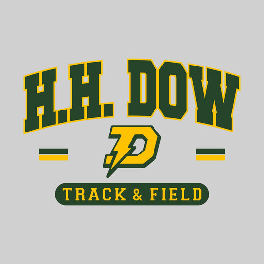 Midland Dow Chargers - Track &amp; Field - Arched School Name Over Mascot with School Color Bars