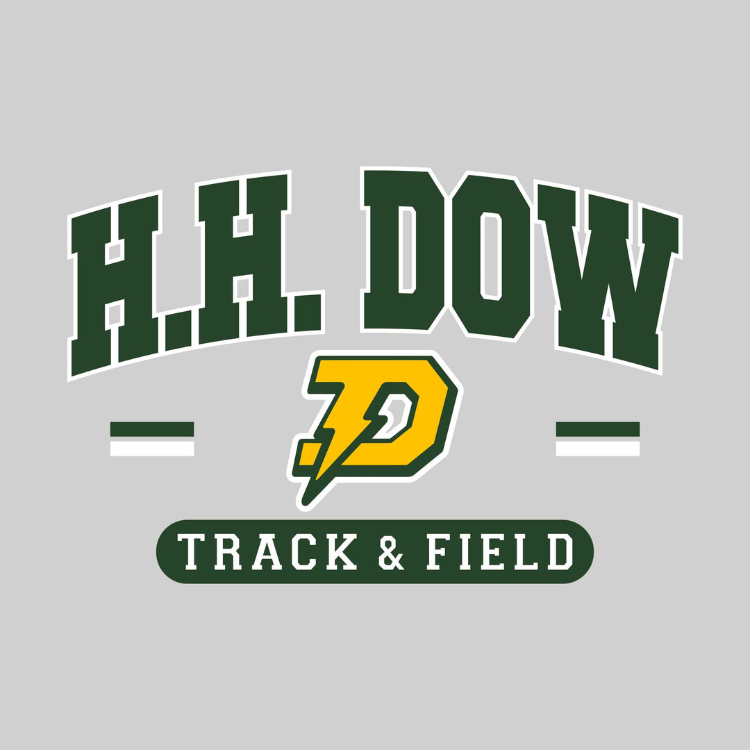 Midland Dow Chargers - Track &amp; Field - Arched School Name Over Mascot with School Color Bars