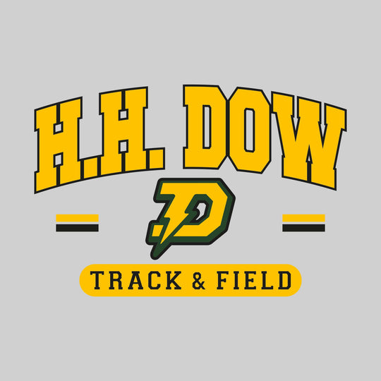 Midland Dow Chargers - Track &amp; Field - Arched School Name Over Mascot with School Color Bars