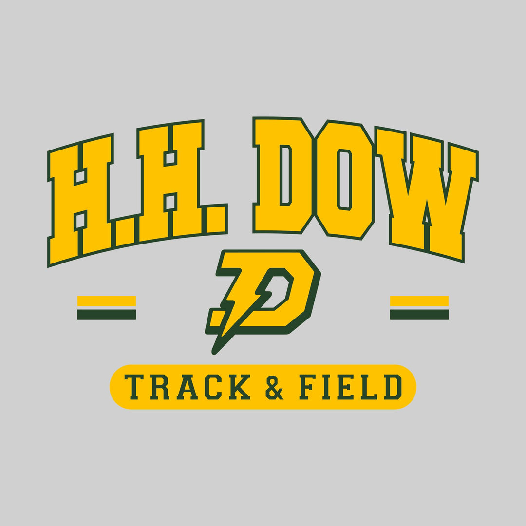 Midland Dow Chargers - Track &amp; Field - Arched School Name Over Mascot with School Color Bars