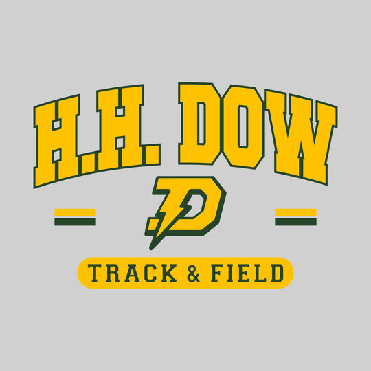Midland Dow Chargers - Track &amp; Field - Arched School Name Over Mascot with School Color Bars