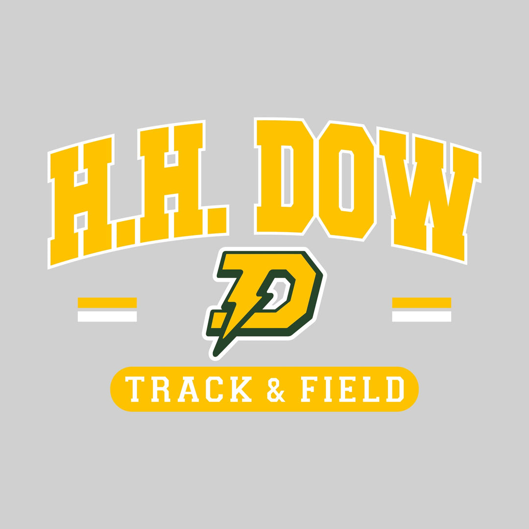 Midland Dow Chargers - Track &amp; Field - Arched School Name Over Mascot with School Color Bars