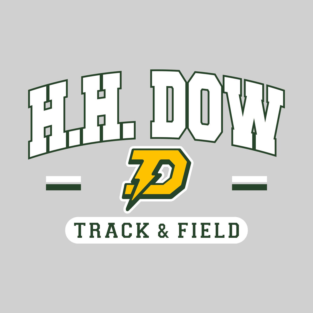 Midland Dow Chargers - Track &amp; Field - Arched School Name Over Mascot with School Color Bars