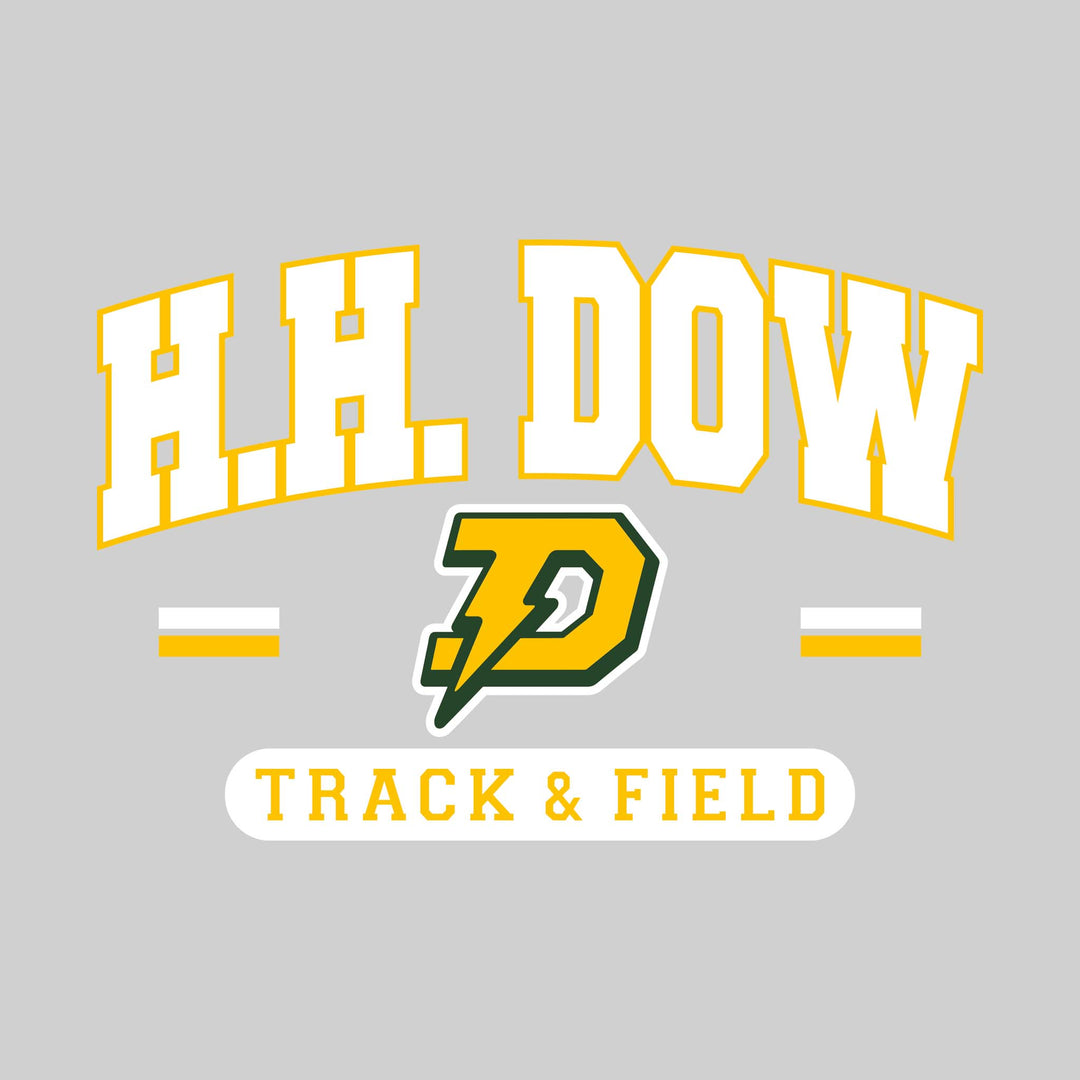 Midland Dow Chargers - Track &amp; Field - Arched School Name Over Mascot with School Color Bars
