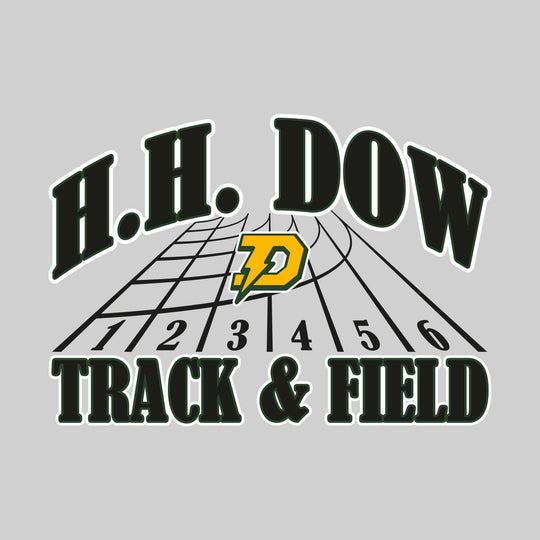 Midland Dow Chargers - Track &amp; Field - Arched School Name with Mascot &amp; Track Lanes