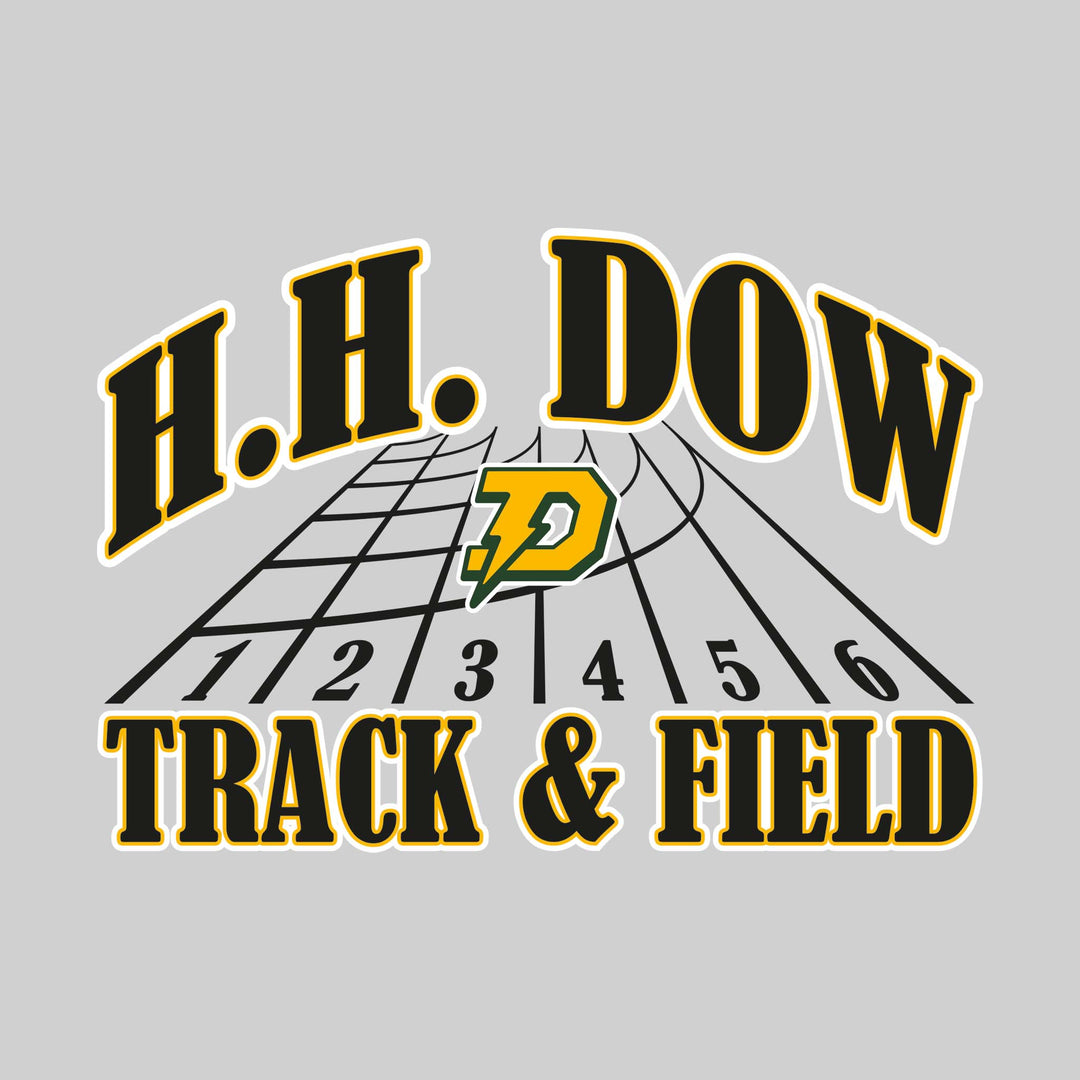 Midland Dow Chargers - Track &amp; Field - Arched School Name with Mascot &amp; Track Lanes