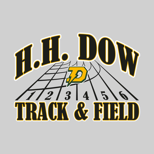 Midland Dow Chargers - Track &amp; Field - Arched School Name with Mascot &amp; Track Lanes