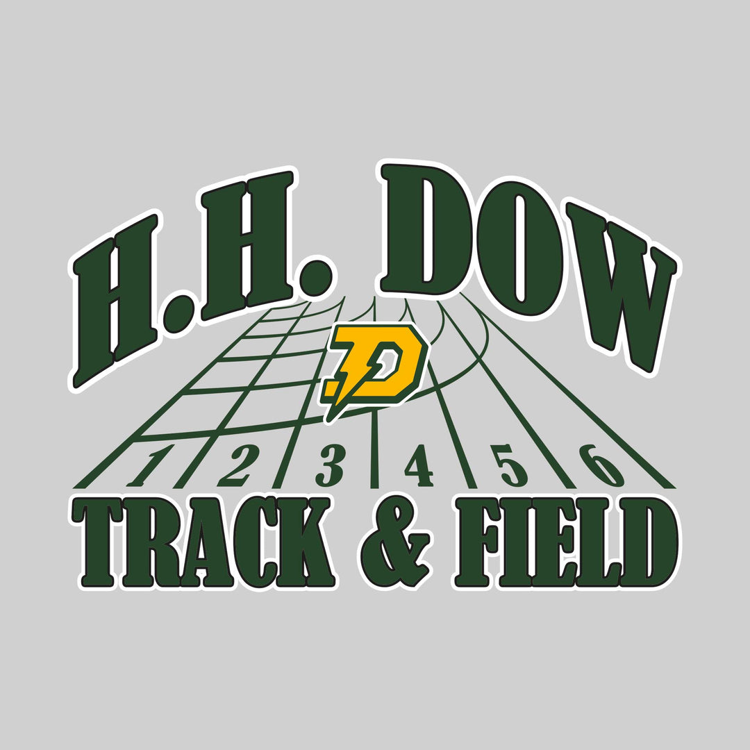 Midland Dow Chargers - Track &amp; Field - Arched School Name with Mascot &amp; Track Lanes