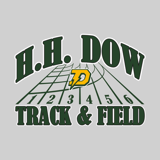 Midland Dow Chargers - Track &amp; Field - Arched School Name with Mascot &amp; Track Lanes