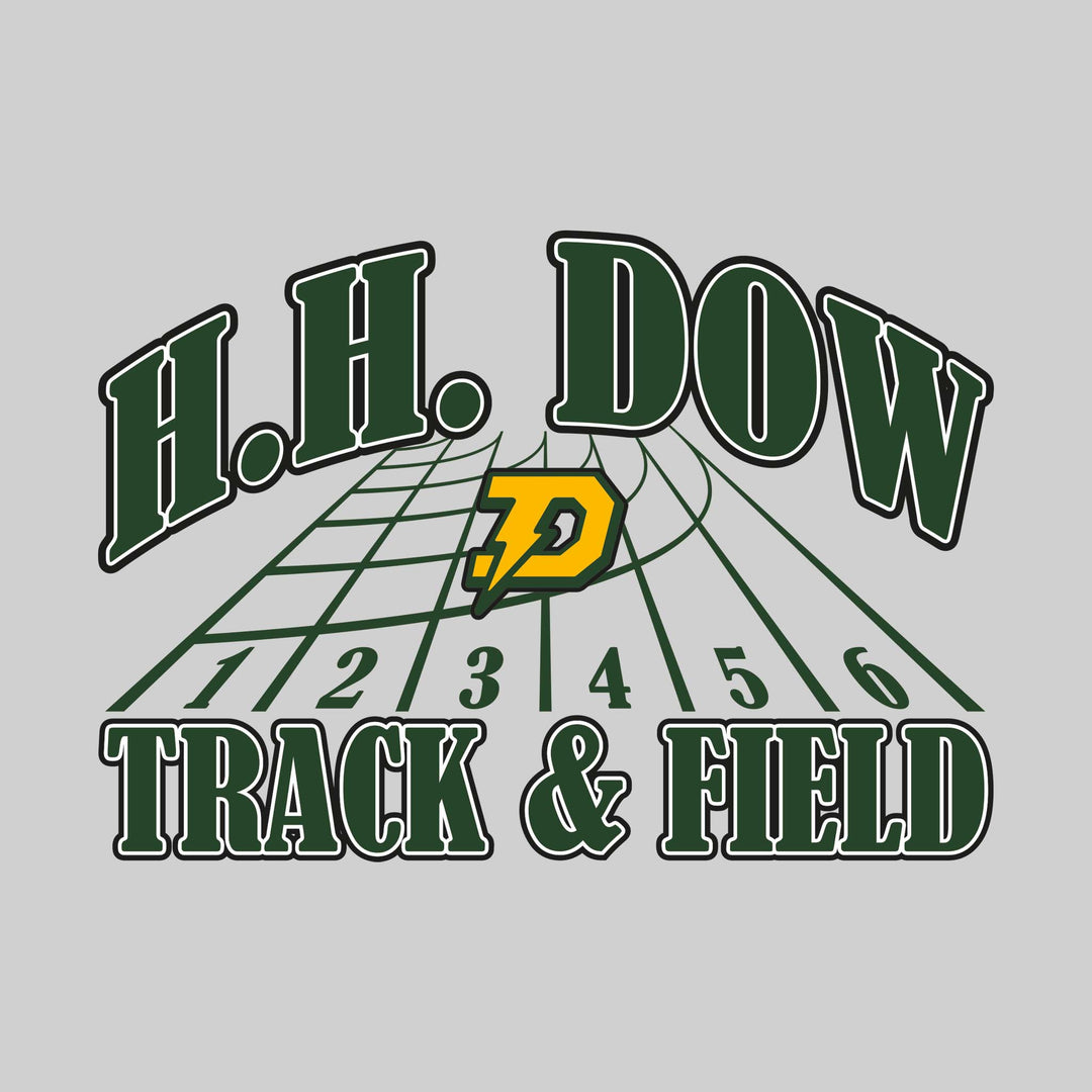 Midland Dow Chargers - Track &amp; Field - Arched School Name with Mascot &amp; Track Lanes