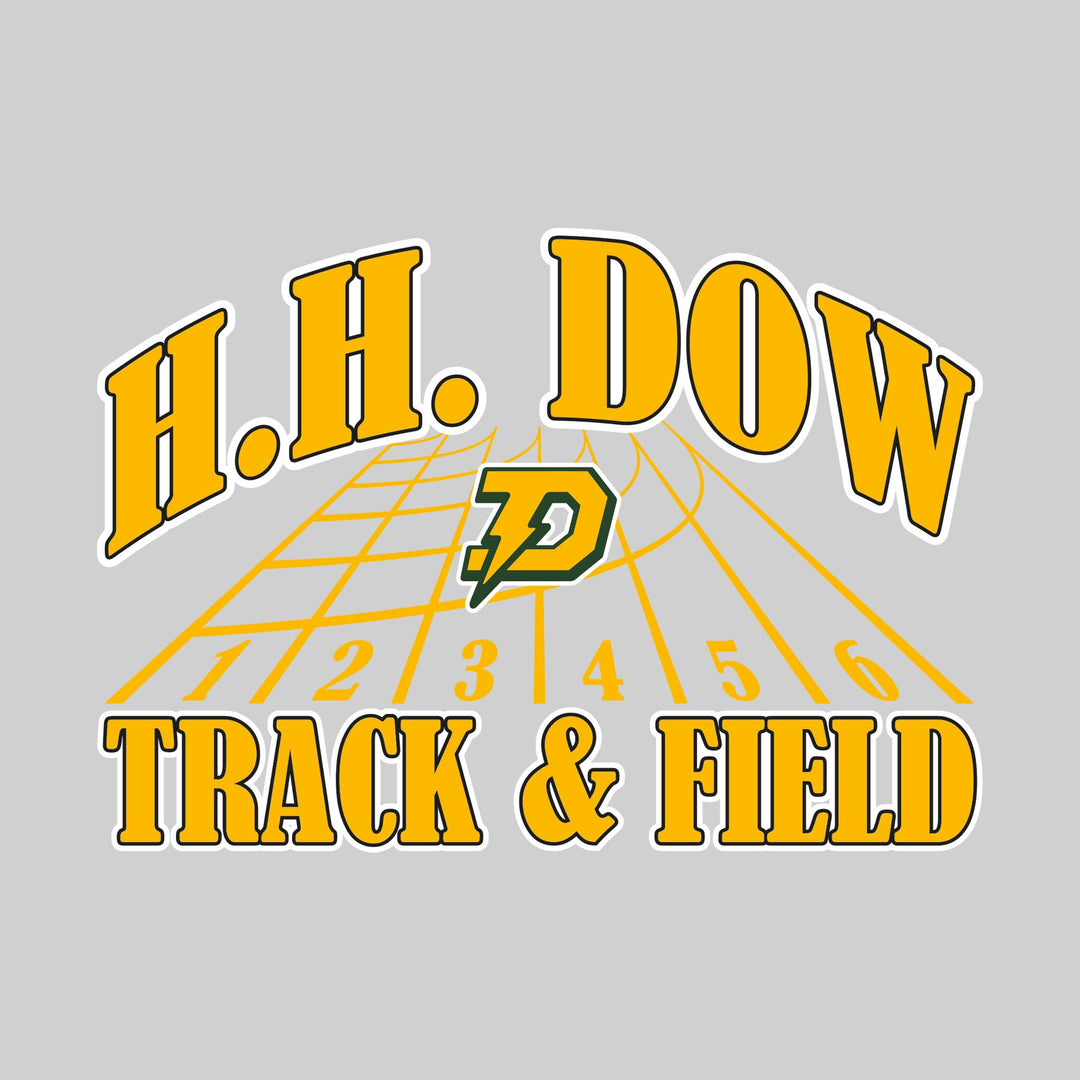 Midland Dow Chargers - Track &amp; Field - Arched School Name with Mascot &amp; Track Lanes