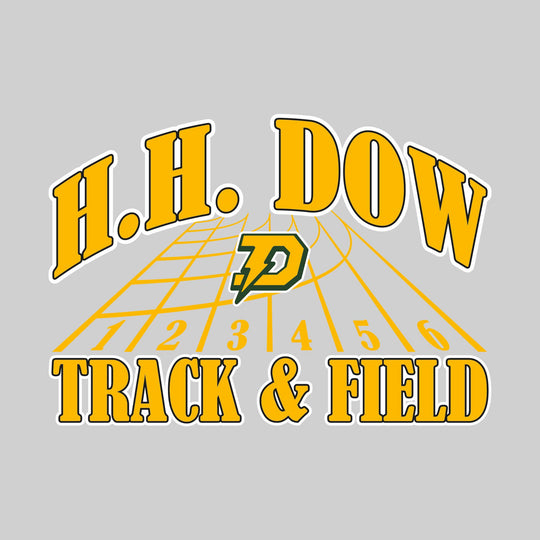 Midland Dow Chargers - Track &amp; Field - Arched School Name with Mascot &amp; Track Lanes