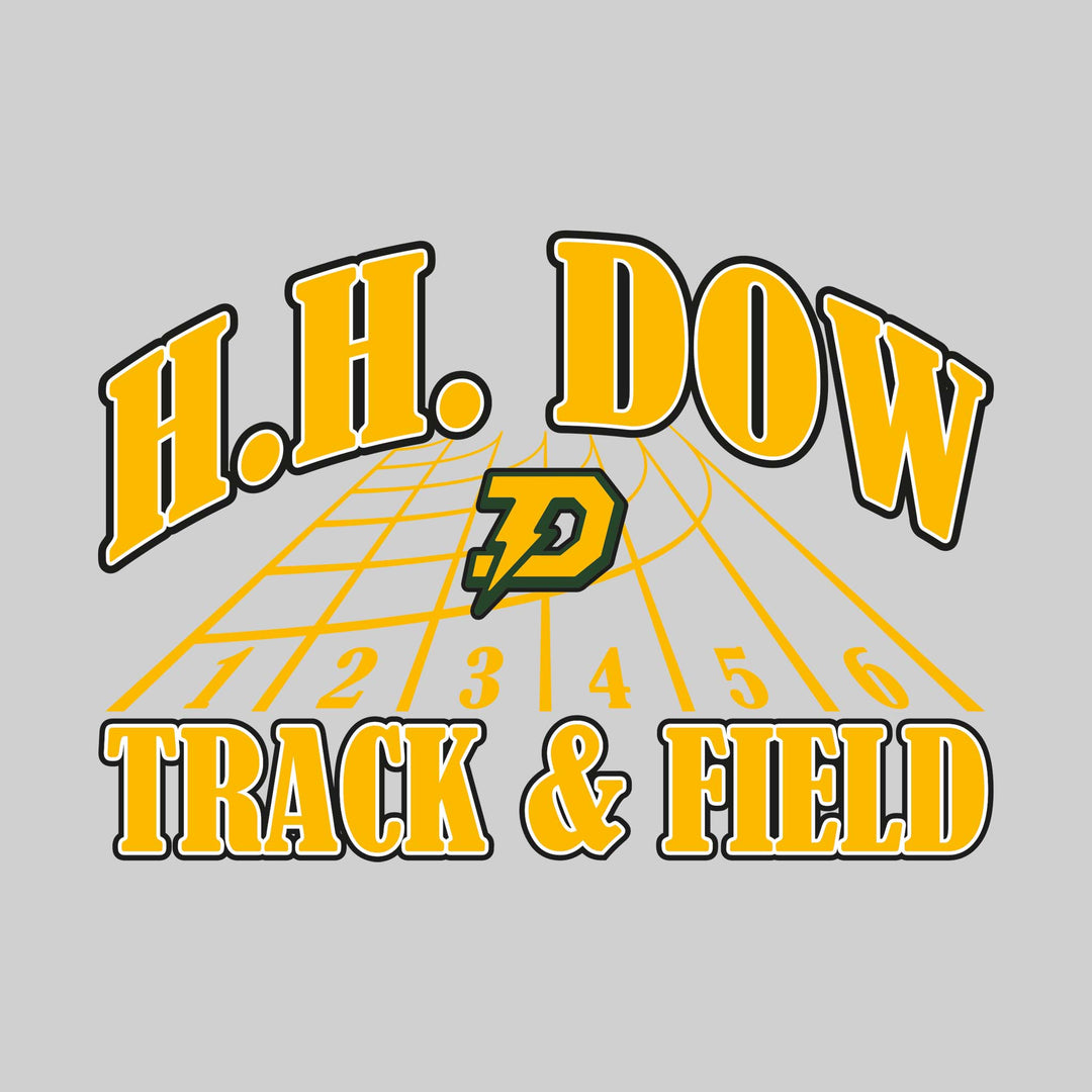 Midland Dow Chargers - Track &amp; Field - Arched School Name with Mascot &amp; Track Lanes