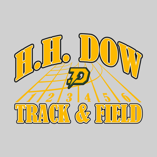 Midland Dow Chargers - Track &amp; Field - Arched School Name with Mascot &amp; Track Lanes