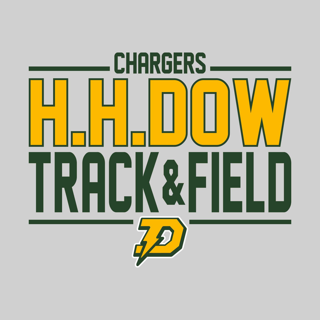Midland Dow Chargers - Track &amp; Field - Bracketed School Name with Lower Mascot