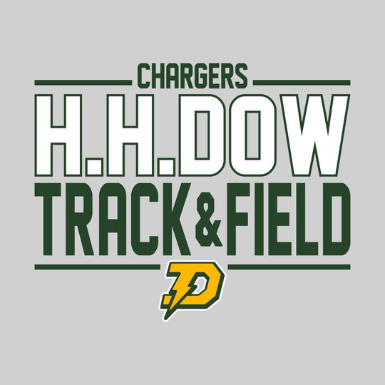 Midland Dow Chargers - Track &amp; Field - Bracketed School Name with Lower Mascot