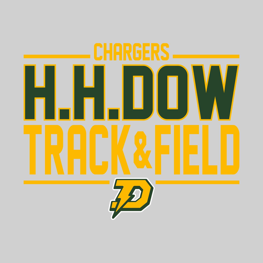 Midland Dow Chargers - Track &amp; Field - Bracketed School Name with Lower Mascot
